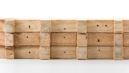 light brown wood on white background