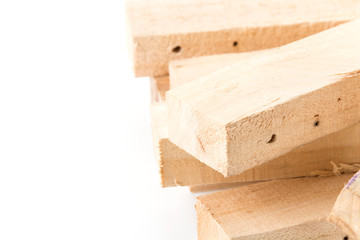 light brown wood on white background