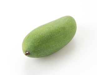 green mango on white background