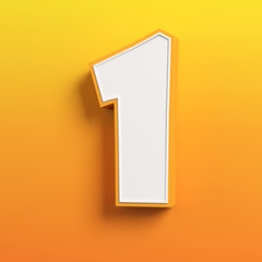 cartoon 3d font number 1