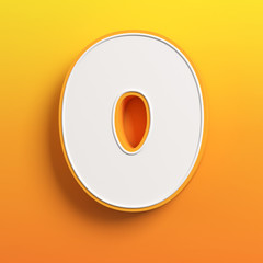 cartoon 3d font letter O