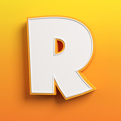 cartoon 3d font letter R