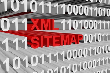 xml sitemap is presented in the form of binary code - obrazy, fototapety, plakaty