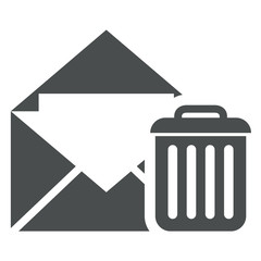 Icono sobre con simbolo basura gris