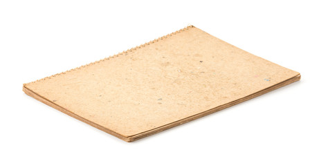 old notebook on white background