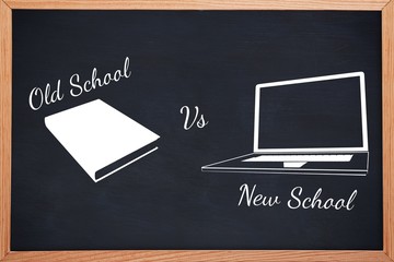 Composite image of old school vs new school 