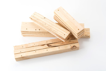 light brown wood on white background