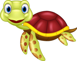 Fototapeta premium Cartoon baby cute turtle 