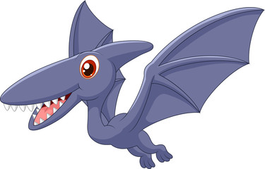 Happy pterodactyl cartoon
