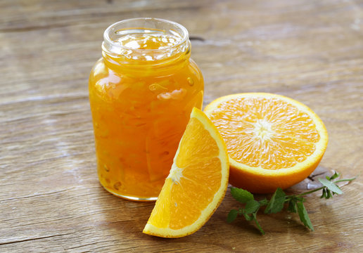 Homemade Organic Orange Marmalade Jam With Orange Zest