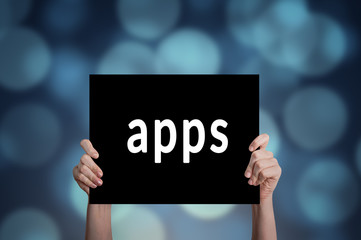 Apps card with bokeh background