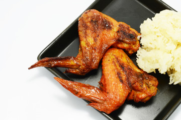 papaya salad and chicken wing