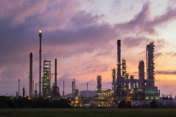 Oil refinery at twilight