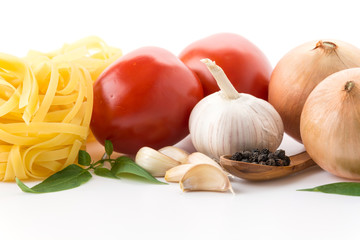 dry pasta spaghetti with ingredient