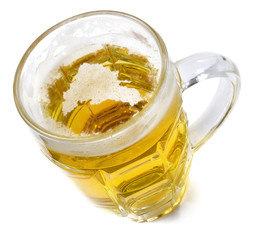 Beer head shaped as Dominican Republic in a beer mug.(series)