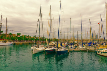 Fototapeta na wymiar Marina Port Vell in Barcelona. Spain