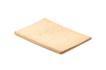 old notebook on white background