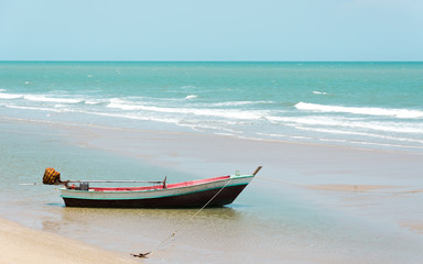 Naklejka premium a boat on the beach