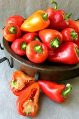 Red pepper lying on a platter..