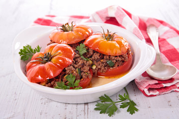 baked tomato with minced beef