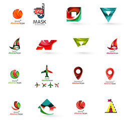 Set of abstract travel logo icons. Business, app or internet web