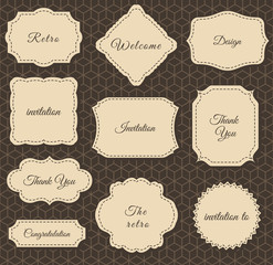 Vintage Frames Dark Background. Printing on fabric and Paper