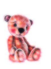 Drawing of cute little pink teddy bear