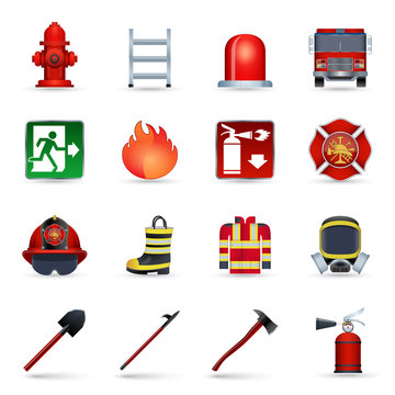 Firefighter icons set