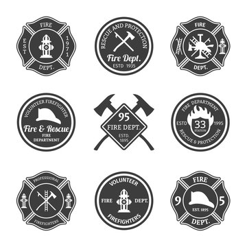 Fire department emblems black