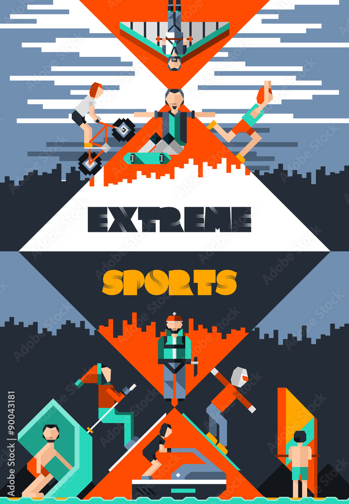 Sticker extreme sports poster