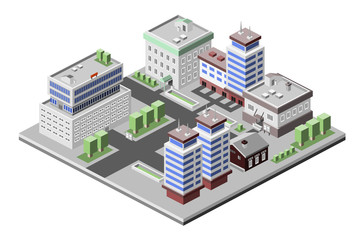 Office buildings isometric