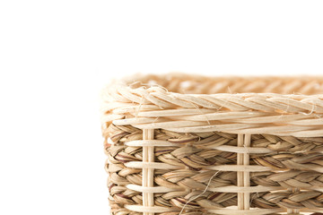 wicker basket on white background
