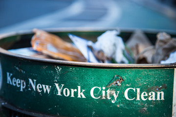 Trash can in New York City