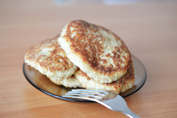 Fish cutlet on the plate