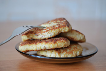 Fish cutlet on the plate