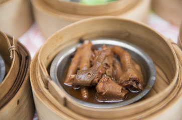 Chinese braised chicken in restaurant