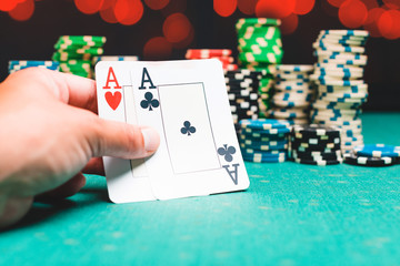 Poker chips and cards