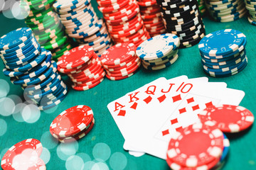 Poker chips and cards
