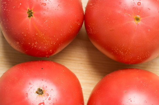 Large Pink Tomatoes Top View