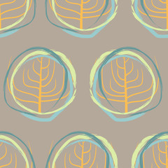 Silhouette of dry wood, squiggle pattern retro seamless. Vector