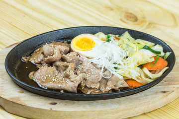 Traditional japanese food on wooden table