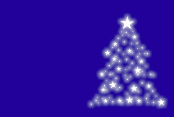 Weihnachtskarte mit Sternen blau
