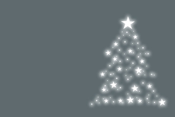 Weihnachtskarte mit Sternen grau