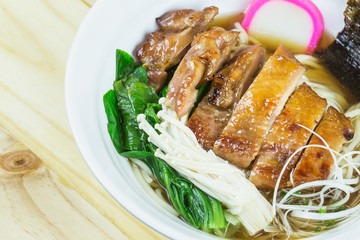 Traditional japanese food on wooden table