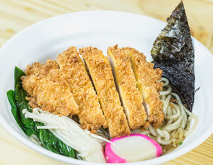 Traditional japanese food on wooden table