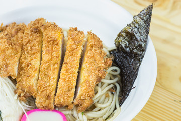 Traditional japanese food on wooden table