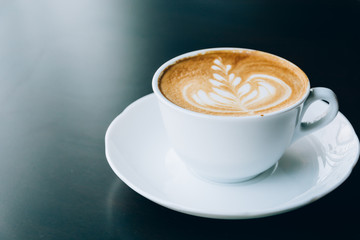 cup of coffee - soft focus with vintage film filter
