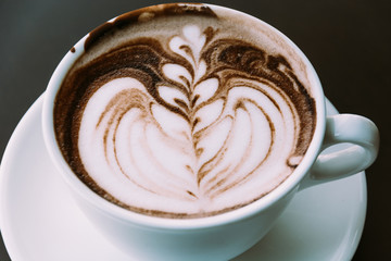 chocolate latte - soft focus with vintage film filter