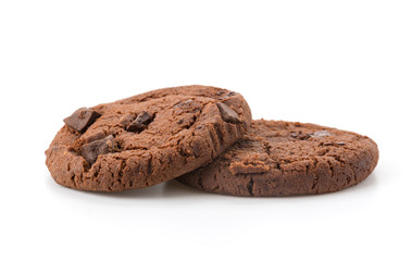 soft dark chocolate brownie cookies on white
