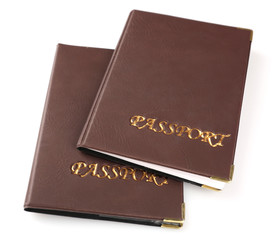 Passports isolated on white